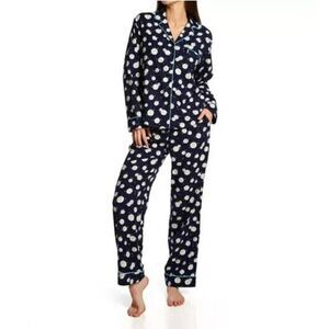 Kate Spade New York Womens Flannel Long Notch PJ Set KS92573 Size XL‎